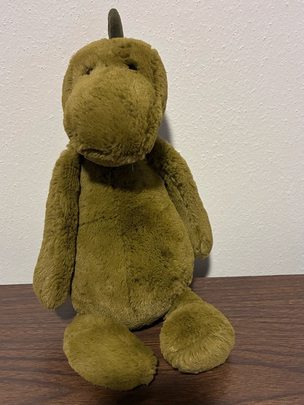 Jellycat Bashful Dino Dinosaur Olive Green Retired Plush Toy Medium 12"